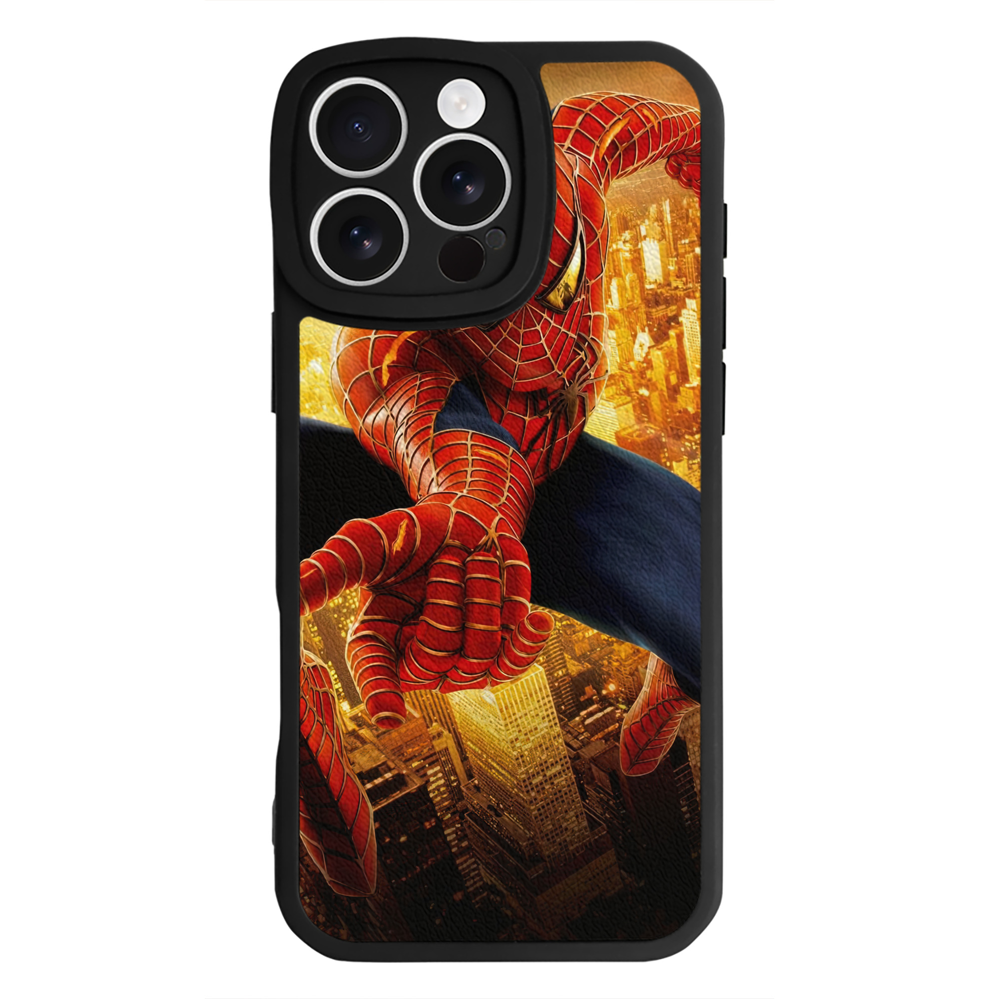 （画像用） Spider Man スパイダーマン 【iPhone 16シリーズ対応】シリコンスマホケース（レザー調） 材質：シリコン